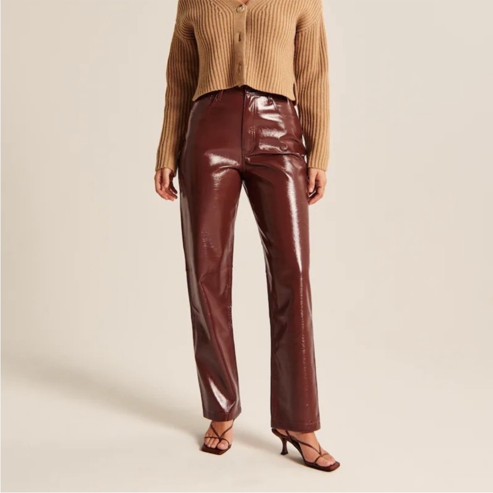 Abercrombie & Fitch curve love paten t leather 90s straight pant
